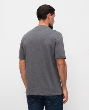 Brunello Cucinelli Gray T-shirt with heraldic emblem print M0B138440