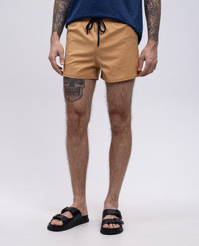 Vilebrequin Beige swim shorts with logo patch MANH9E00
