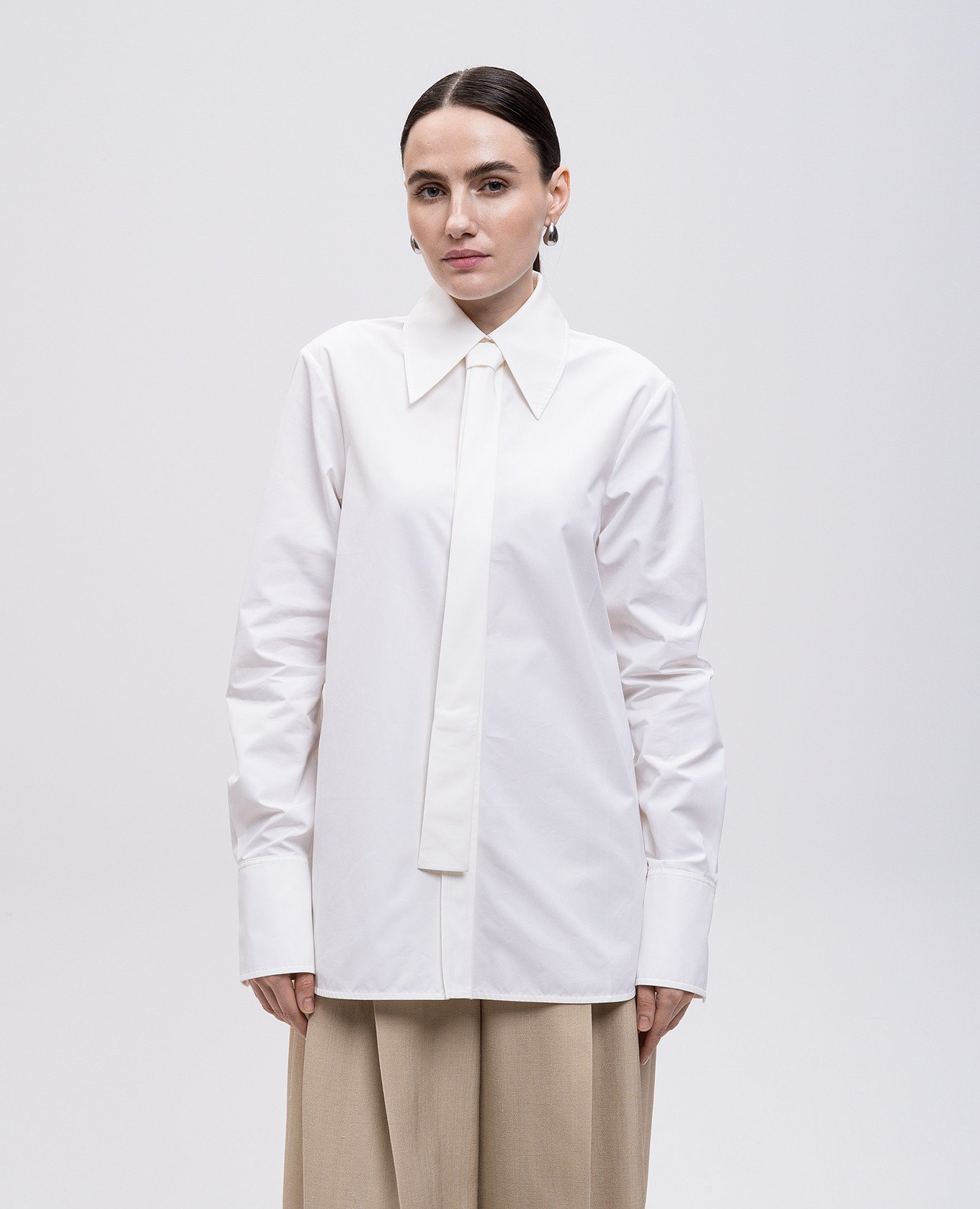 

White shirt with tie Jil Sander