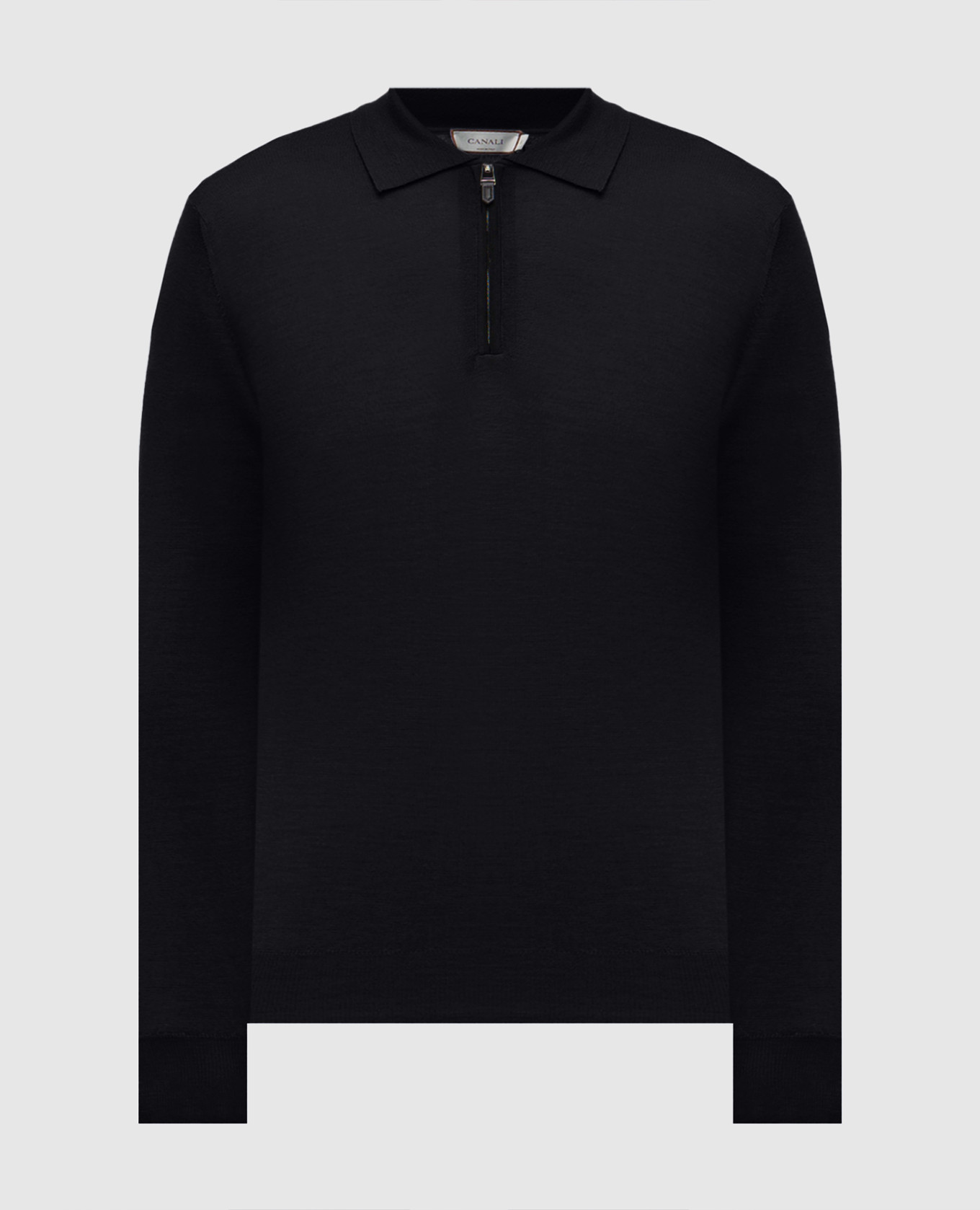 

Black wool polo shirt Canali