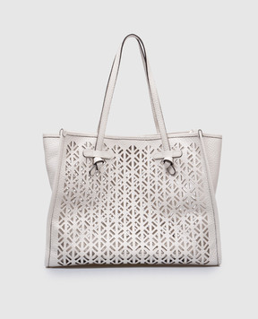 Gianni Chiarini Marcella beige leather tote bag with an openwork pattern BS11730AGADIR