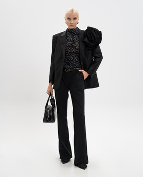 Magda Butrym Black silk flared pants PANTS01104725