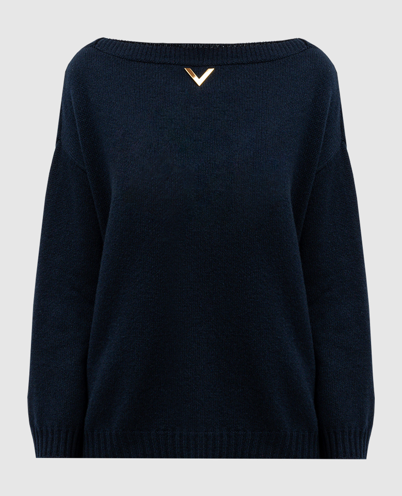 

Blue V Gold Logo Cashmere Sweater Valentino