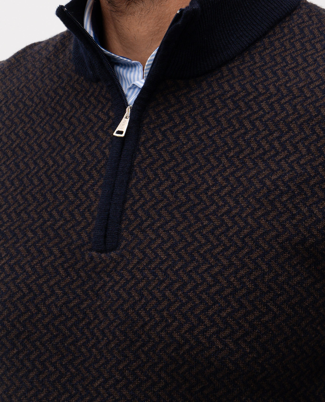Blue wool and cashmere sweater with a pattern Cashmere&Whiskey 5
