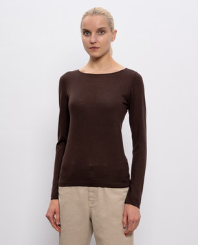 Brunello Cucinelli Brown cashmere and silk jumper M13800008P