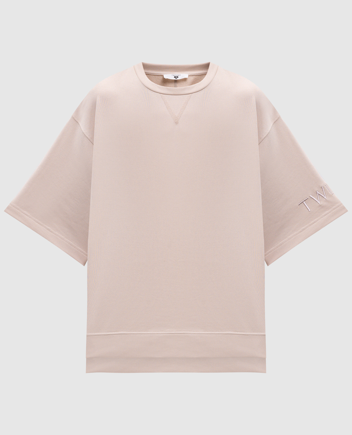 

Beige T-shirt with logo embroidery Twinset