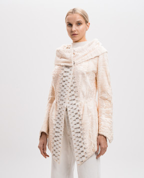 Rindi White sheepskin coat with crystals 443PR0M4