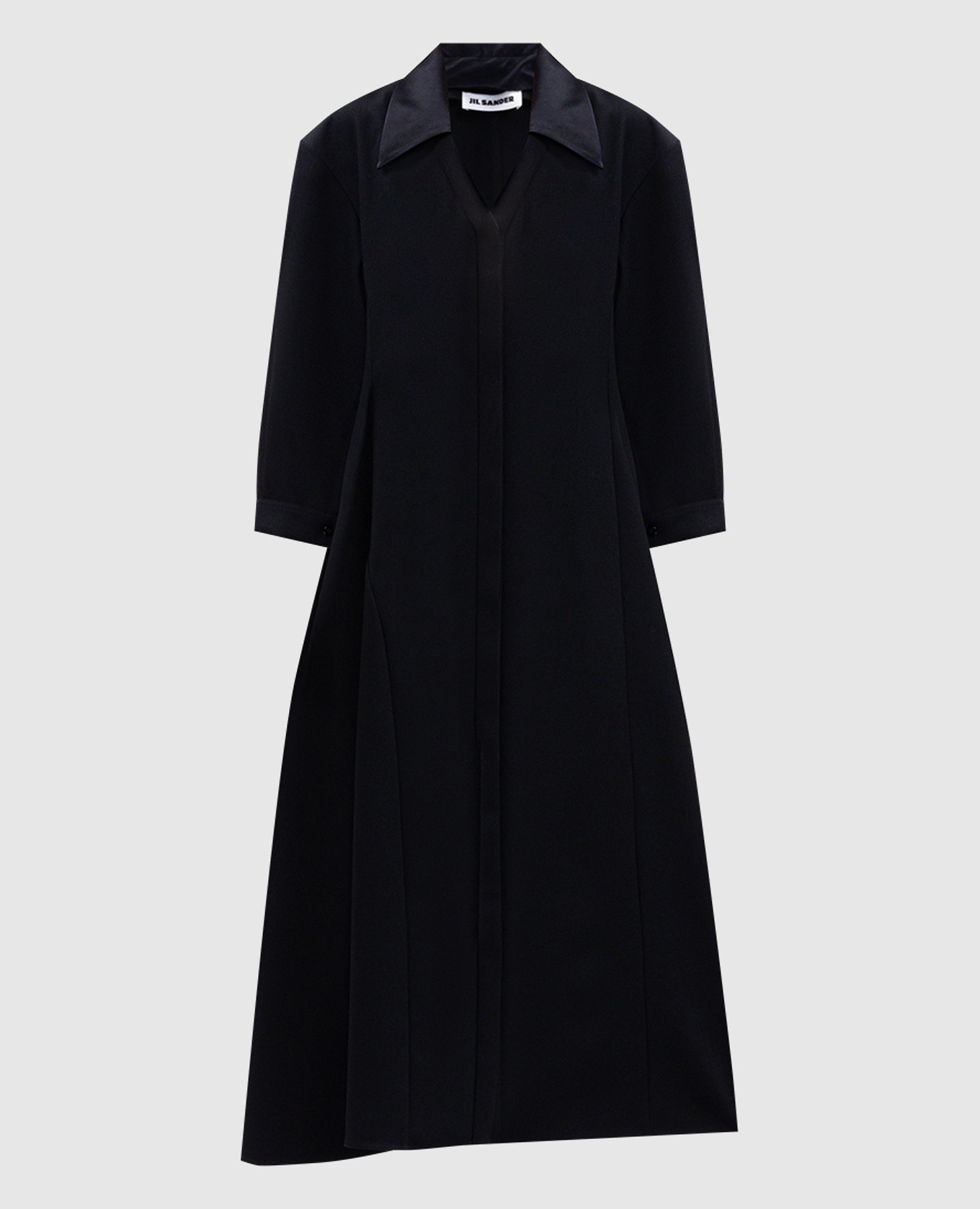 Black wool shirt dress Jil Sander