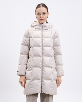 Peserico Beige down jacket with monil chain S24105D01945