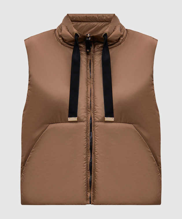 Max Mara - GREENVEST brown vest with logo patch GREENVEST