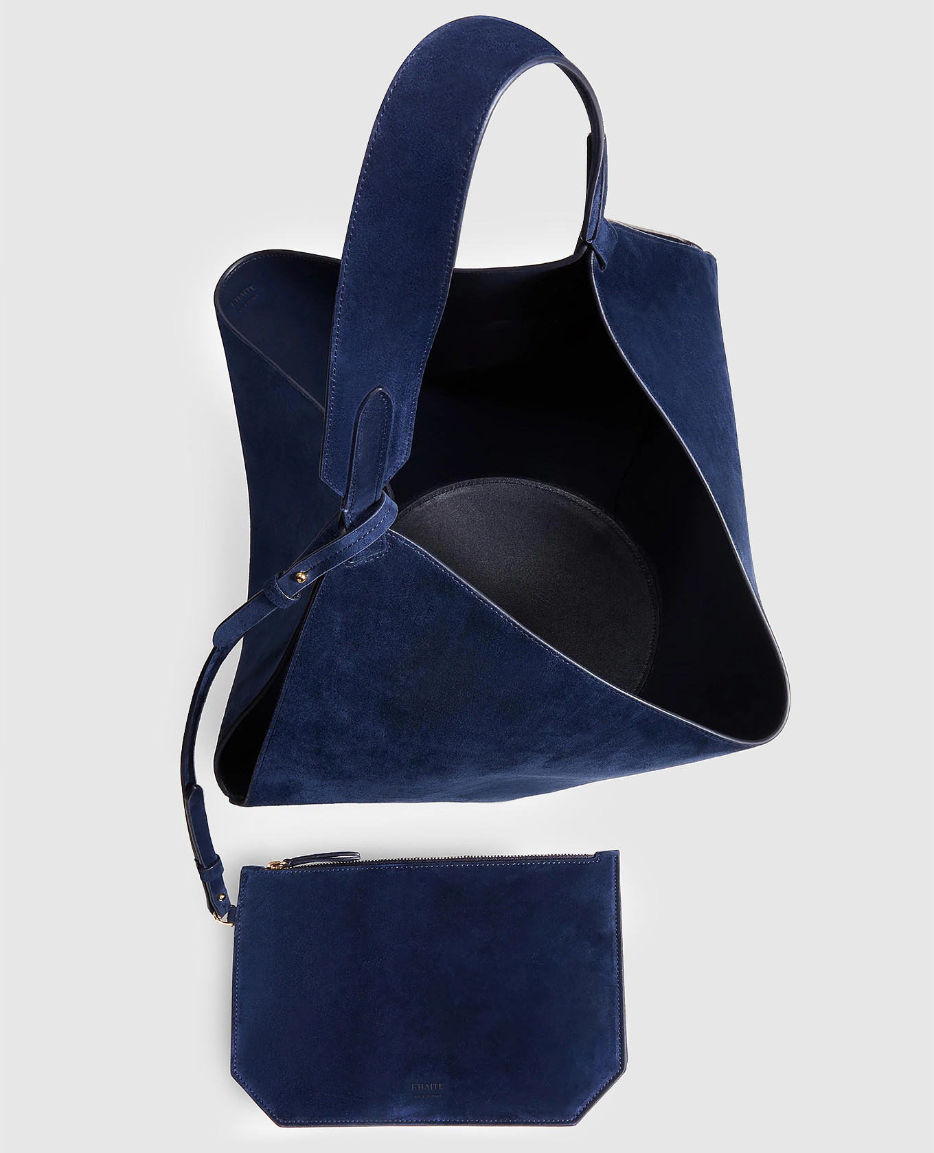 Blue suede Lotus bag Khaite 4