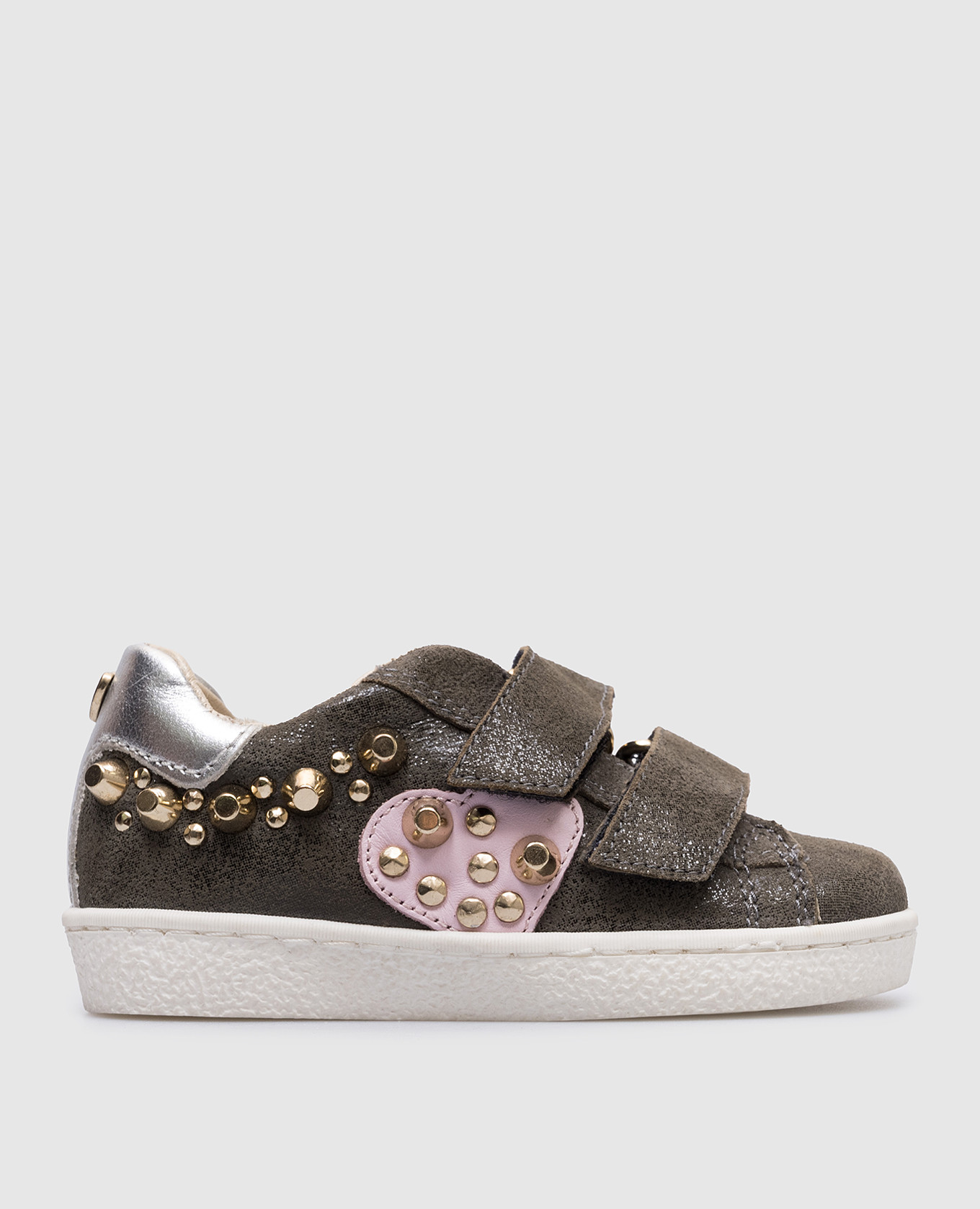 

Children's khaki leather sneakers with studs Twinset