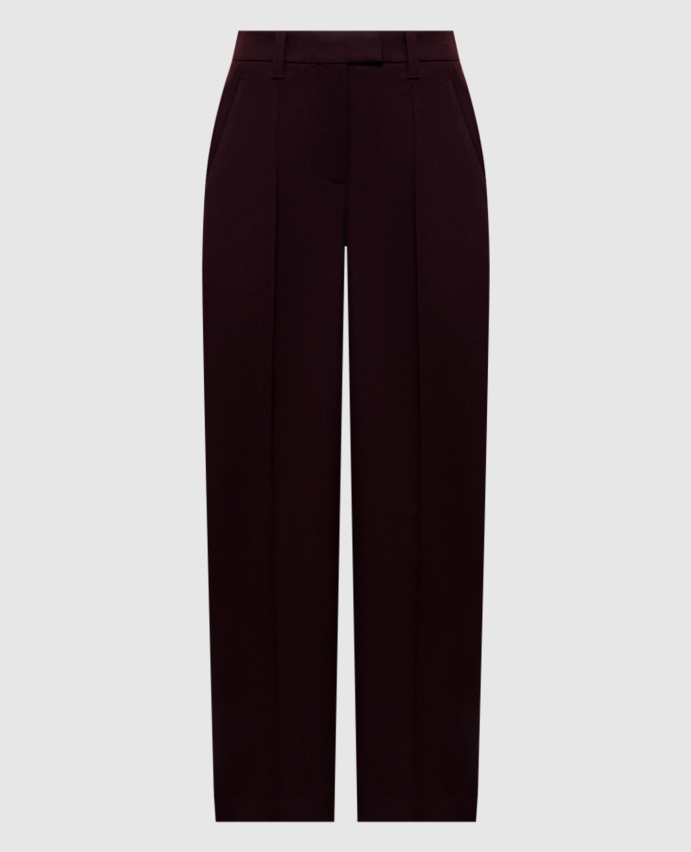 Burgundy wool pants with monil chain Brunello Cucinelli