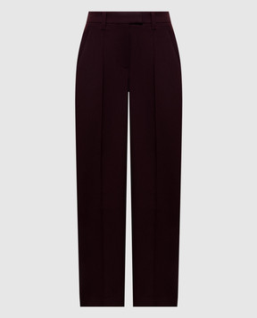 Brunello Cucinelli Burgundy wool pants with monil chain MB167P9042