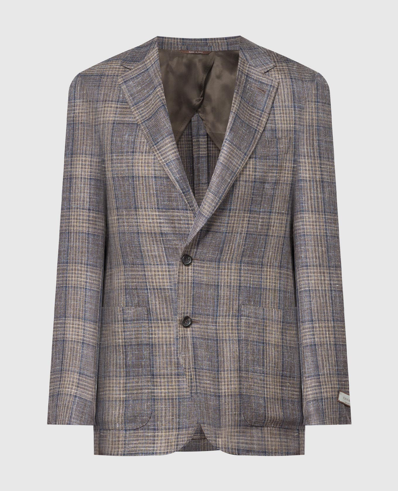 Plaid blazer made of wool, silk and linen Canali