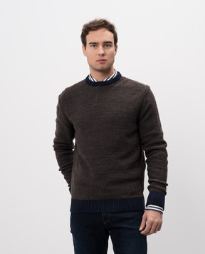 Florentino Brown sweater with wool in a pattern 224442420609