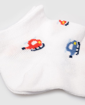 RiminiVeste Children's white Mafer socks in a pattern BMC8171