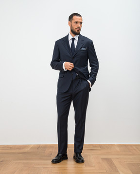 Brunello Cucinelli Blue suit made of wool MF4597BTZ