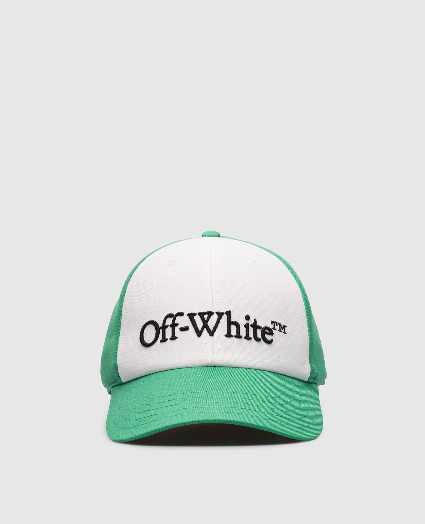 Green cap with logo embroidery off-white