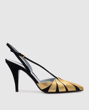 Valentino Foliefoliage black suede slingbacks 6W0S0LX2KMN