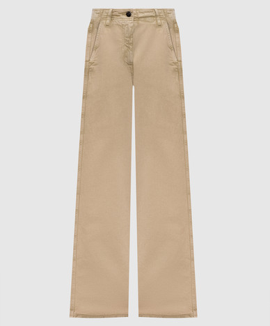 Beige jeans with logo