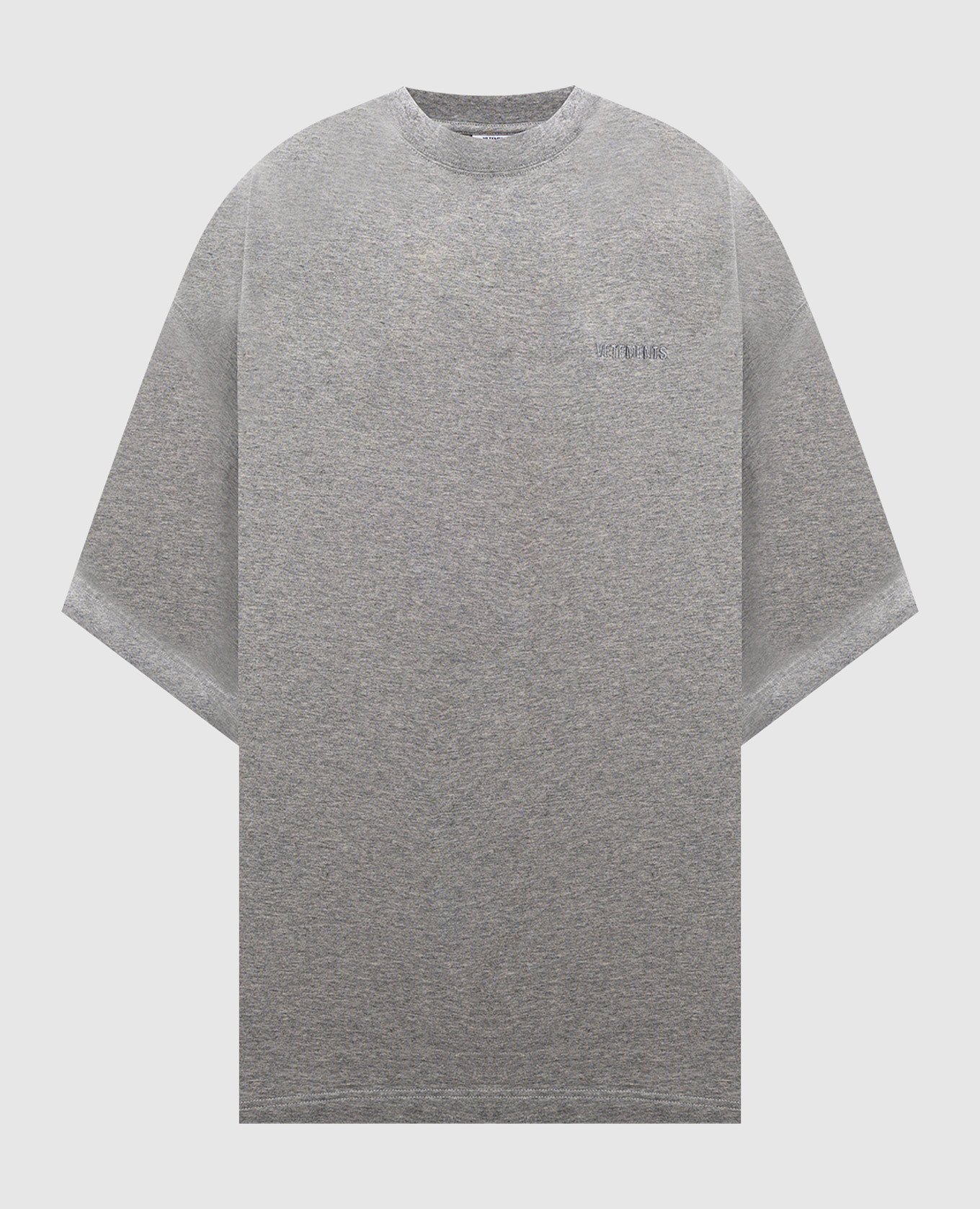 

Gray melange t-shirt with logo embroidery Vetements, Grey