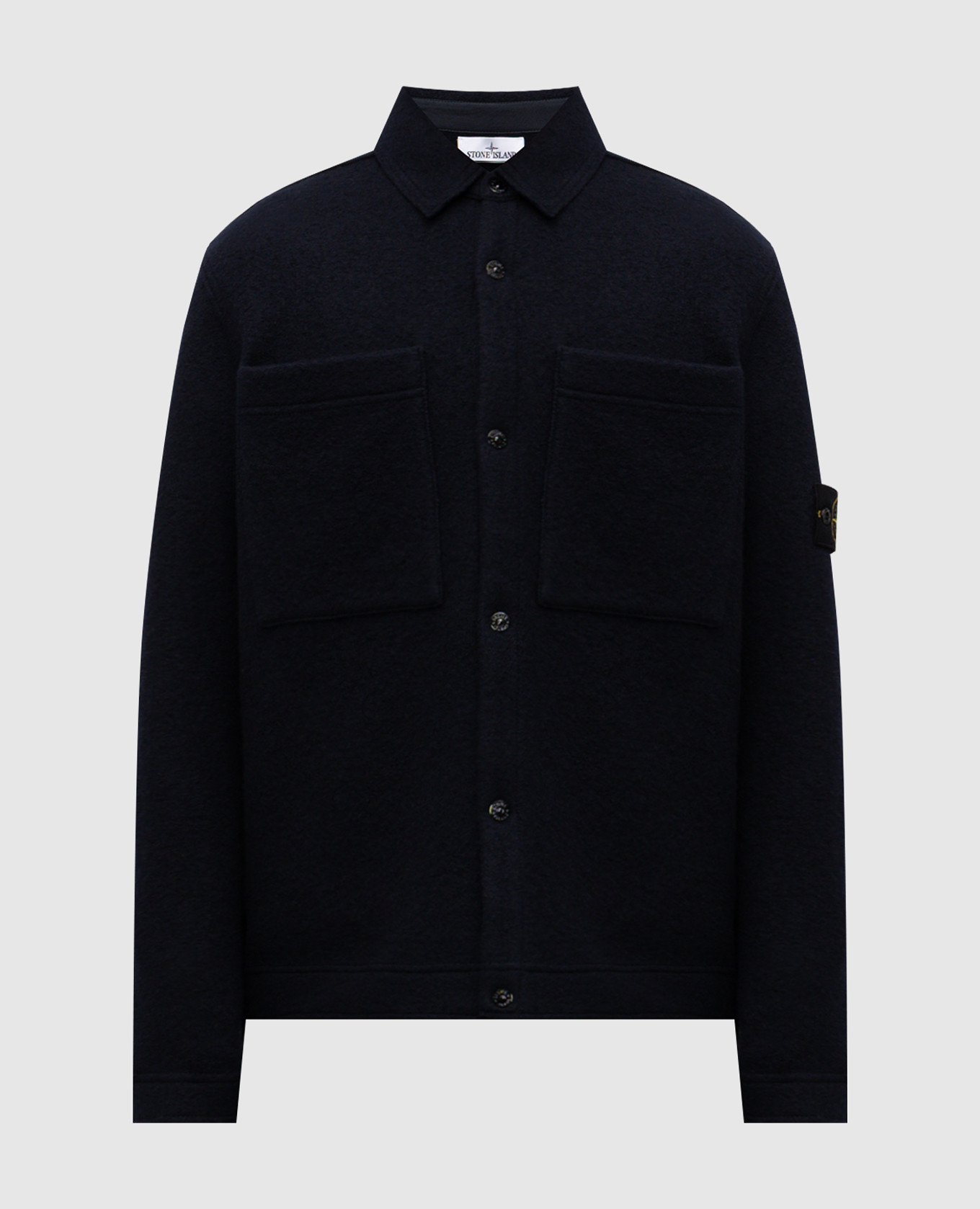 Blue insulated wool shirt Stone Island