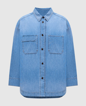 Juun.j Blue denim shirt with logo patch JW5564W11P