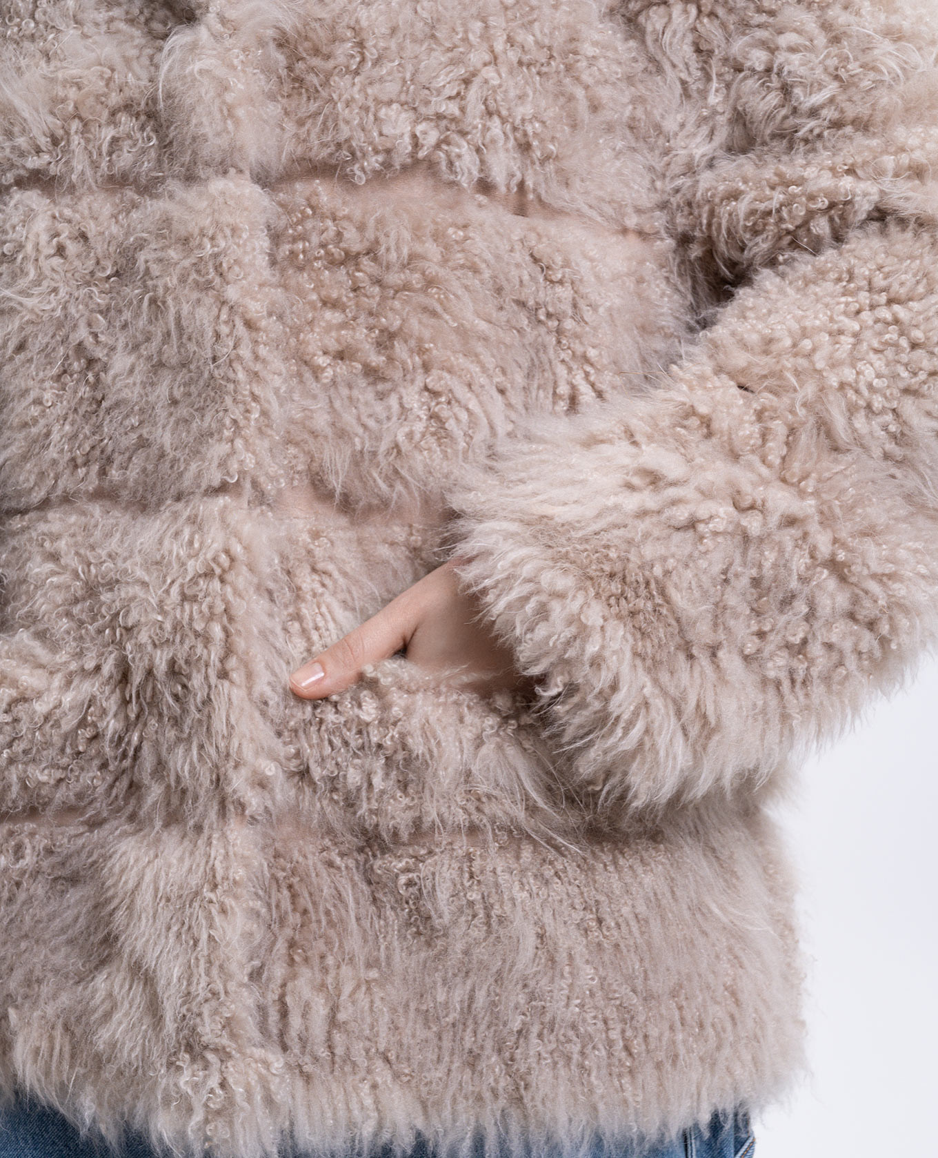 

Beige Flen fur coat made of Kashmir goat fur Simonetta Ravizza
