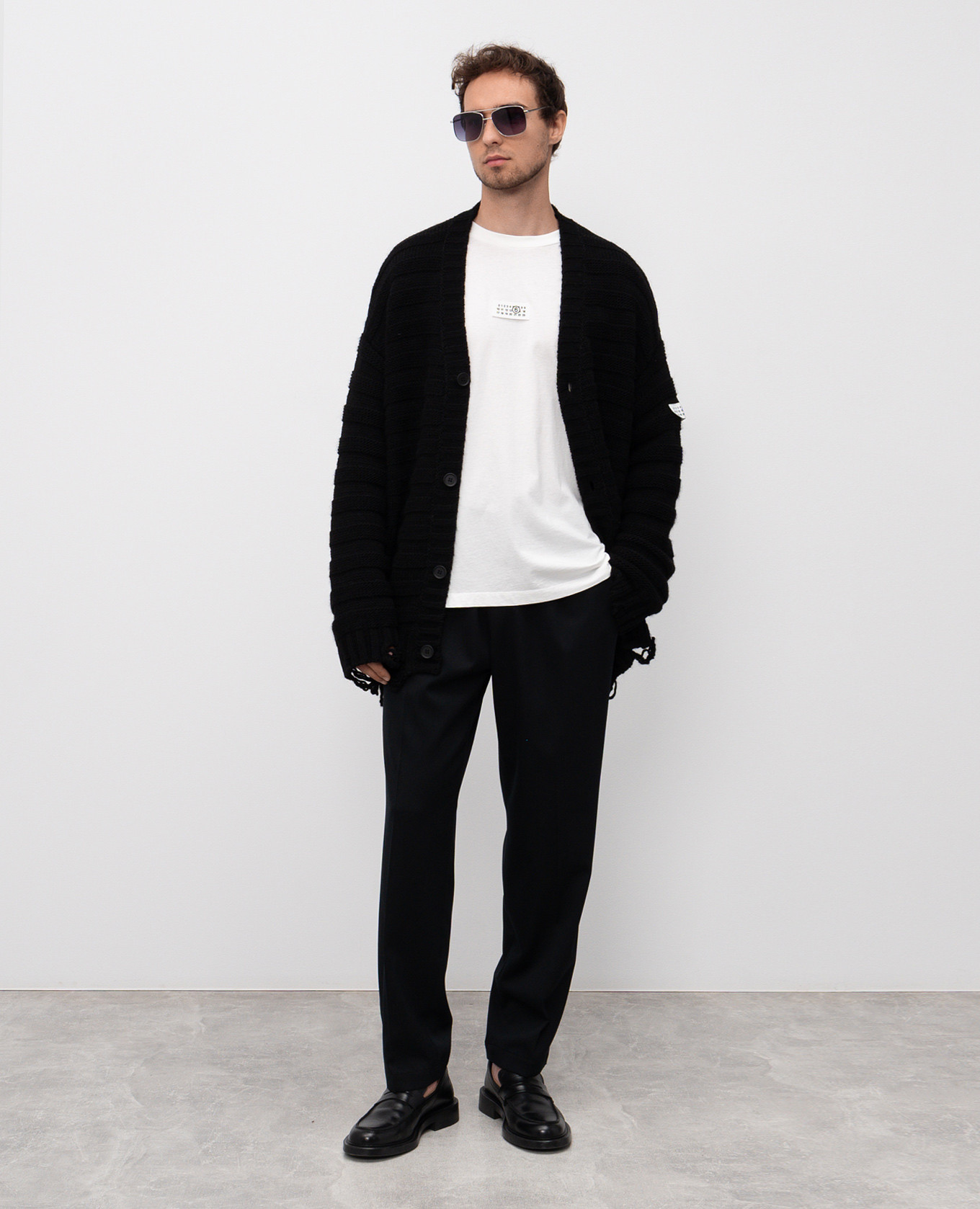 

Black wool cardigan with slits Maison Margiela MM6