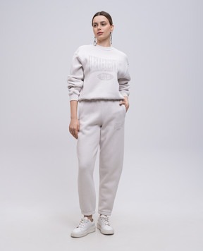 Alexander Wang White insulated joggers with logo print 4CC2254420