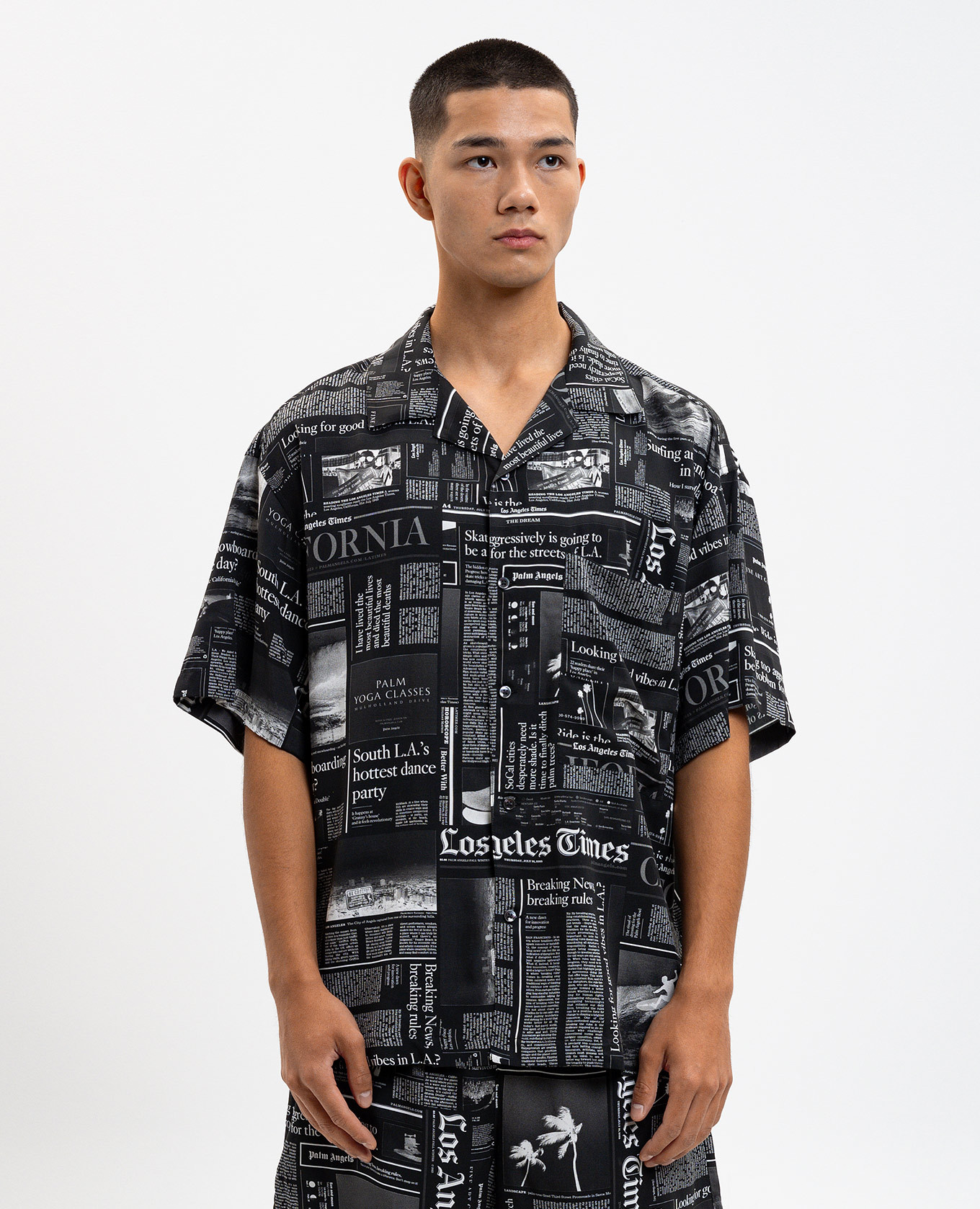 Black shirt with print Palm Angels 3