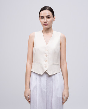 Peserico Beige linen vest S0312302606