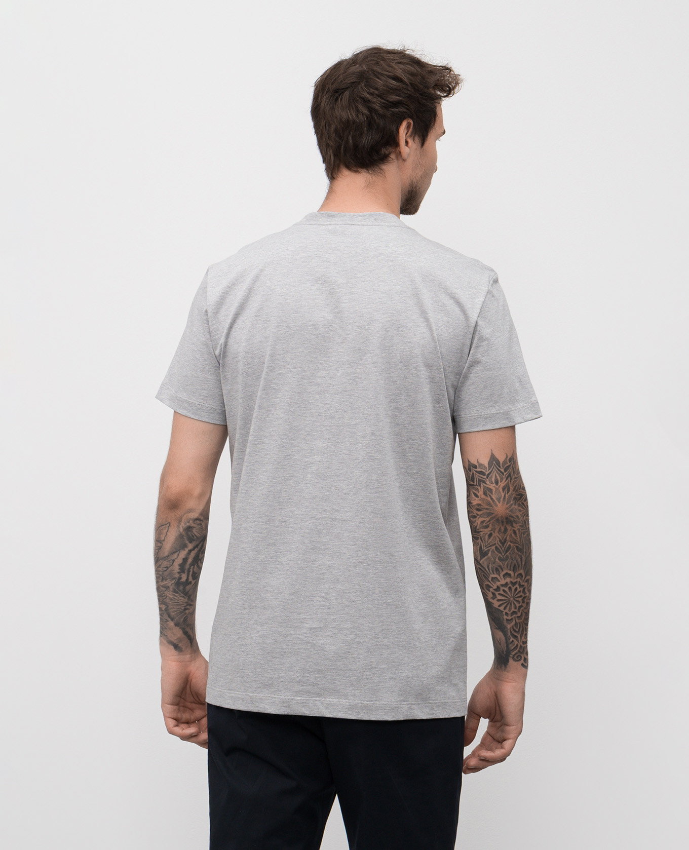 Grey T-shirt with logo print Peserico 3