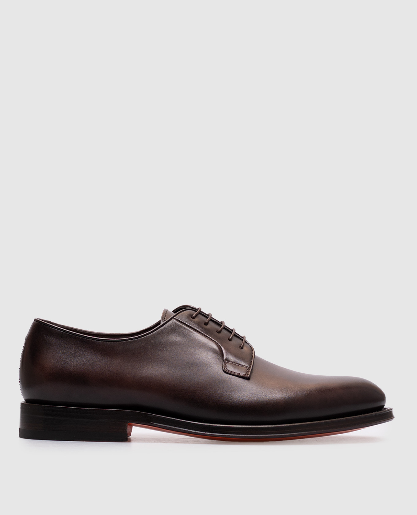 Brown leather derby shoes Santoni