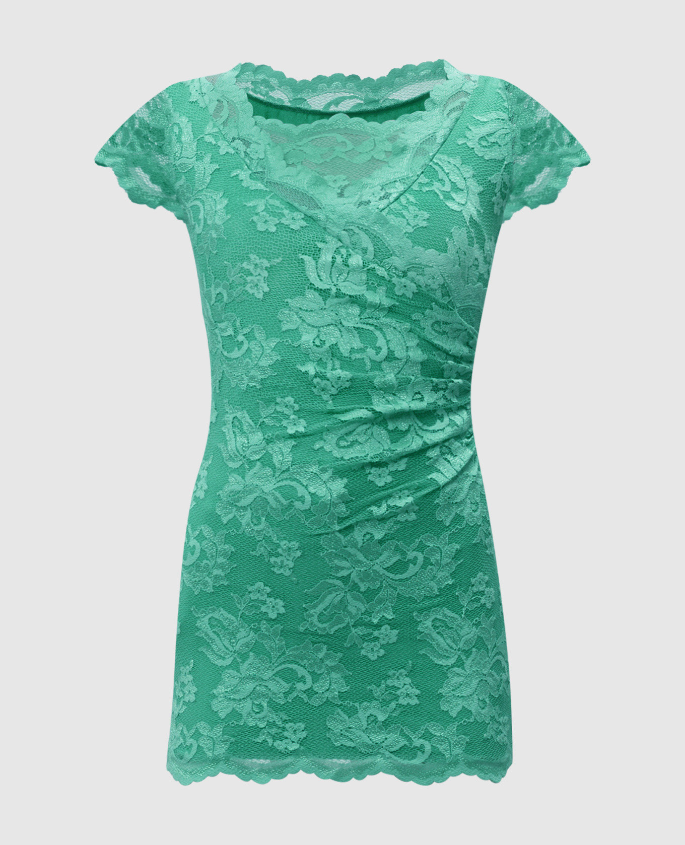 

Green mini dress with lace Olvis