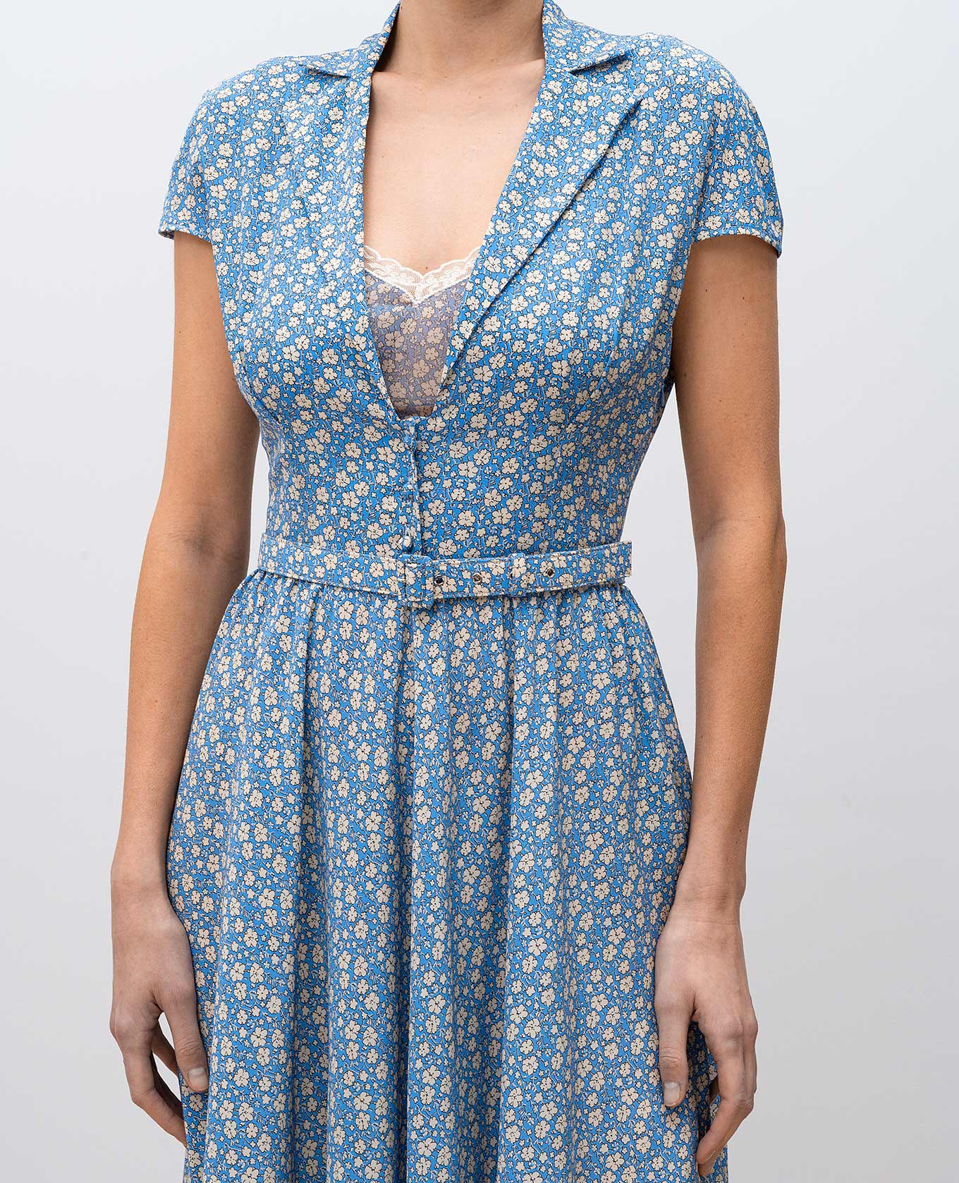 

Blue belt with floral print Ermanno Scervino, Light blue