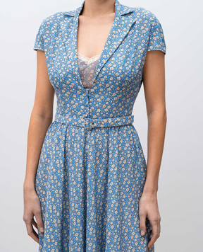 Ermanno Scervino Blue belt with floral print D463T405OYQ