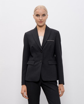Peserico Gray jacket with monil chain S01912D01934