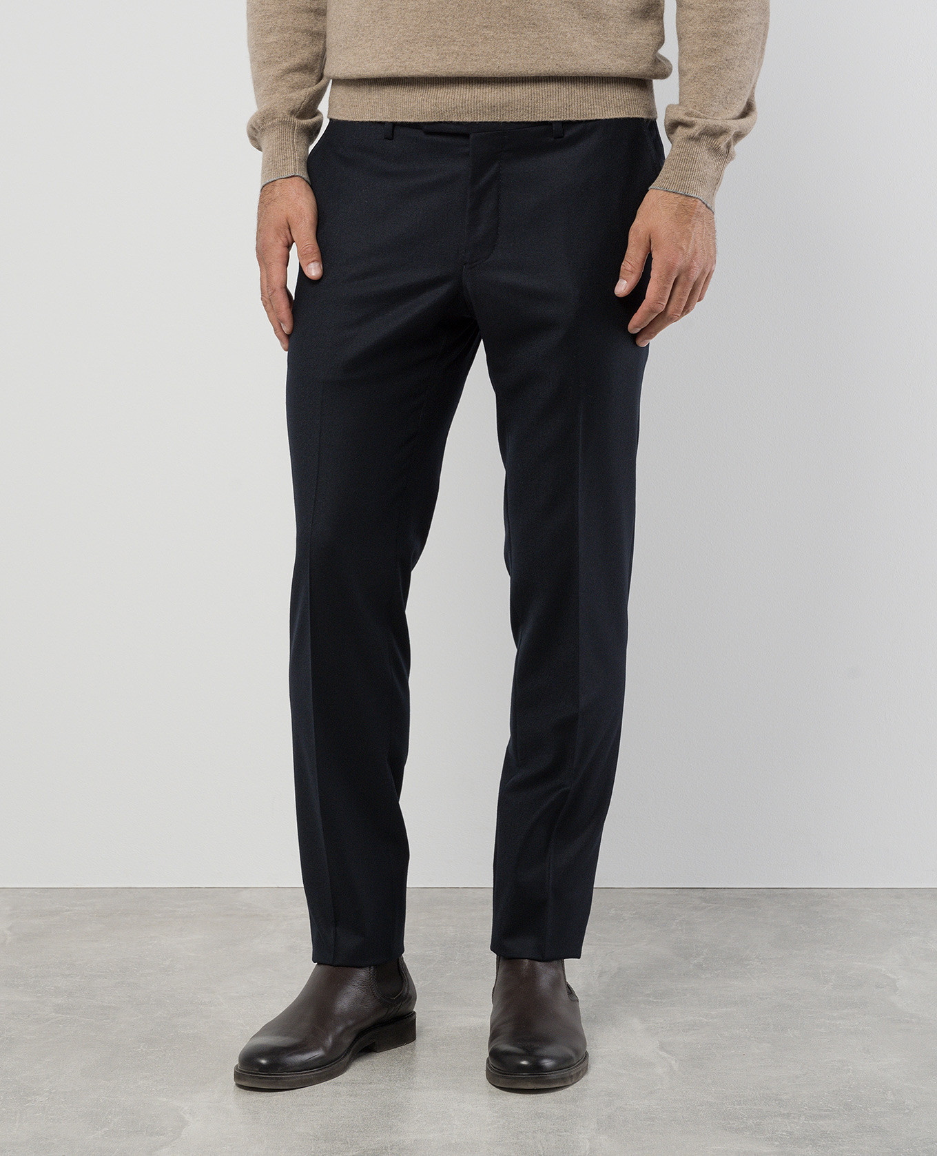 Blue pants made of wool Enrico Mandelli 3