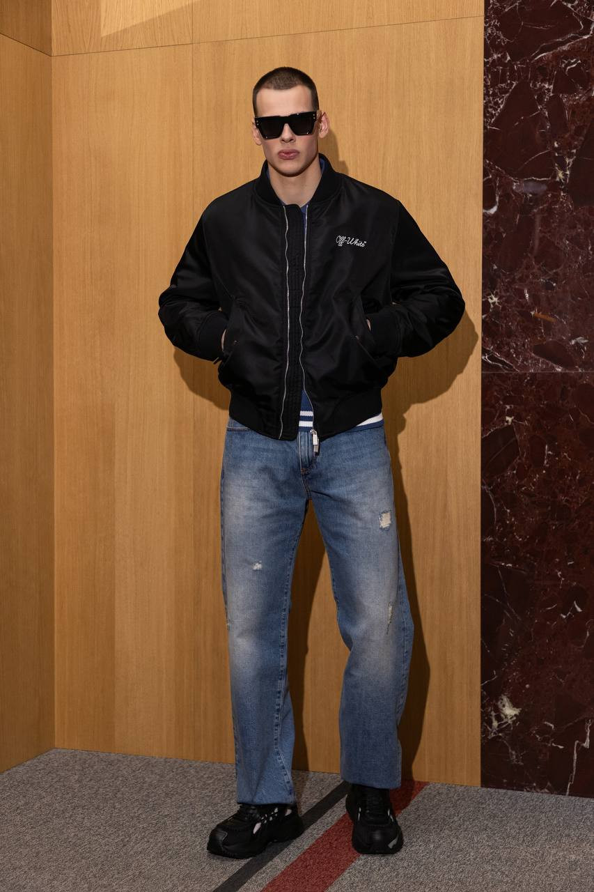 

Black bomber jacket with logo embroidery Off-White