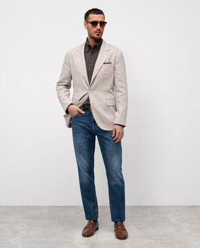 Brunello Cucinelli Brown printed shirt MM6931716