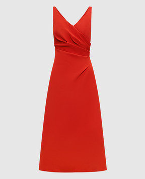 Ermanno Scervino Red midi dress with drapery D462Q328OWQ