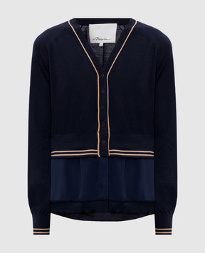 3.1 Phillip Lim Blue layered wool cardigan P25170465FWM
