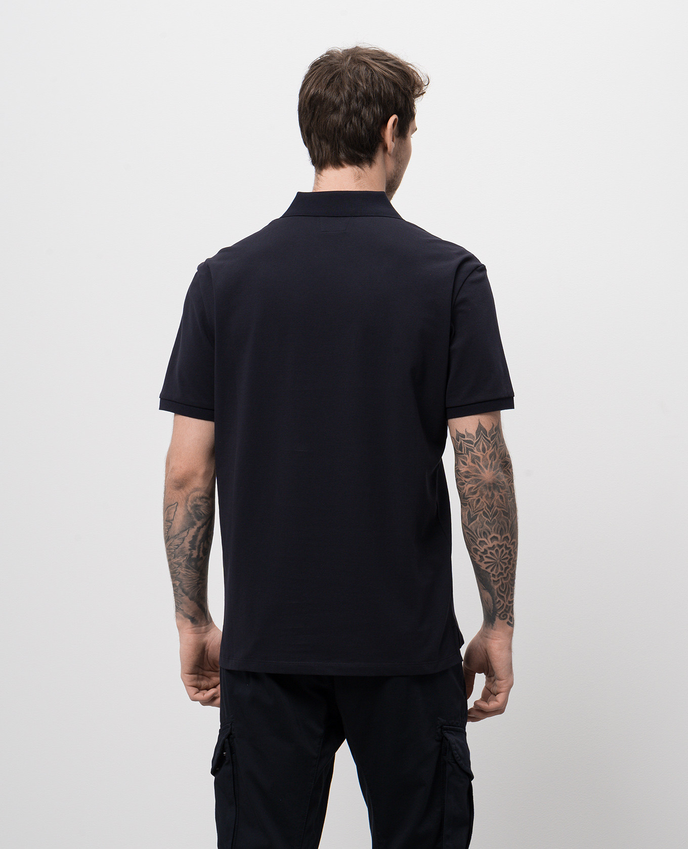 

Blue polo shirt with logo patch C.P. Company