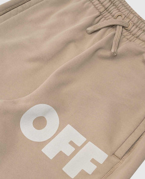 Off-White Kids' khaki joggers with logo print OBCH001S25FLE003