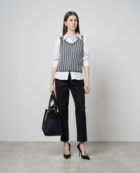 Max Mara ARRIGO black striped top ARRIGO