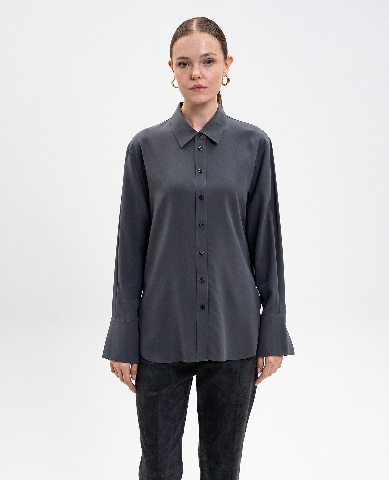 

Joe grey silk blouse JOSEPH