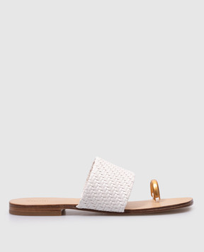 Simkhai Ariana white woven flip-flops 125S007V