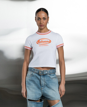 SSHEENA White T-shirt TINY with logo 24SSTINYTS24010